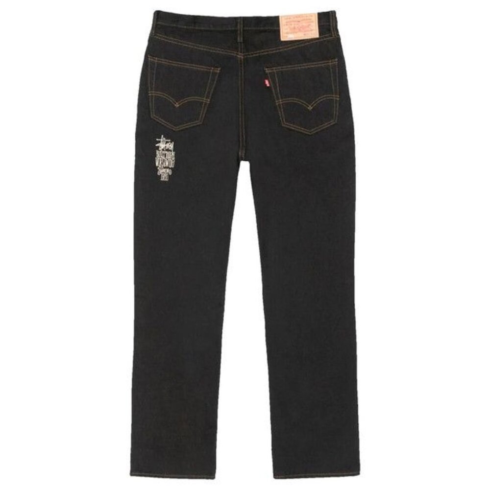 Stussy x Levi’s Crispy Rinse 568 Stay Loose Denim Jeans Black/Brown 32/30